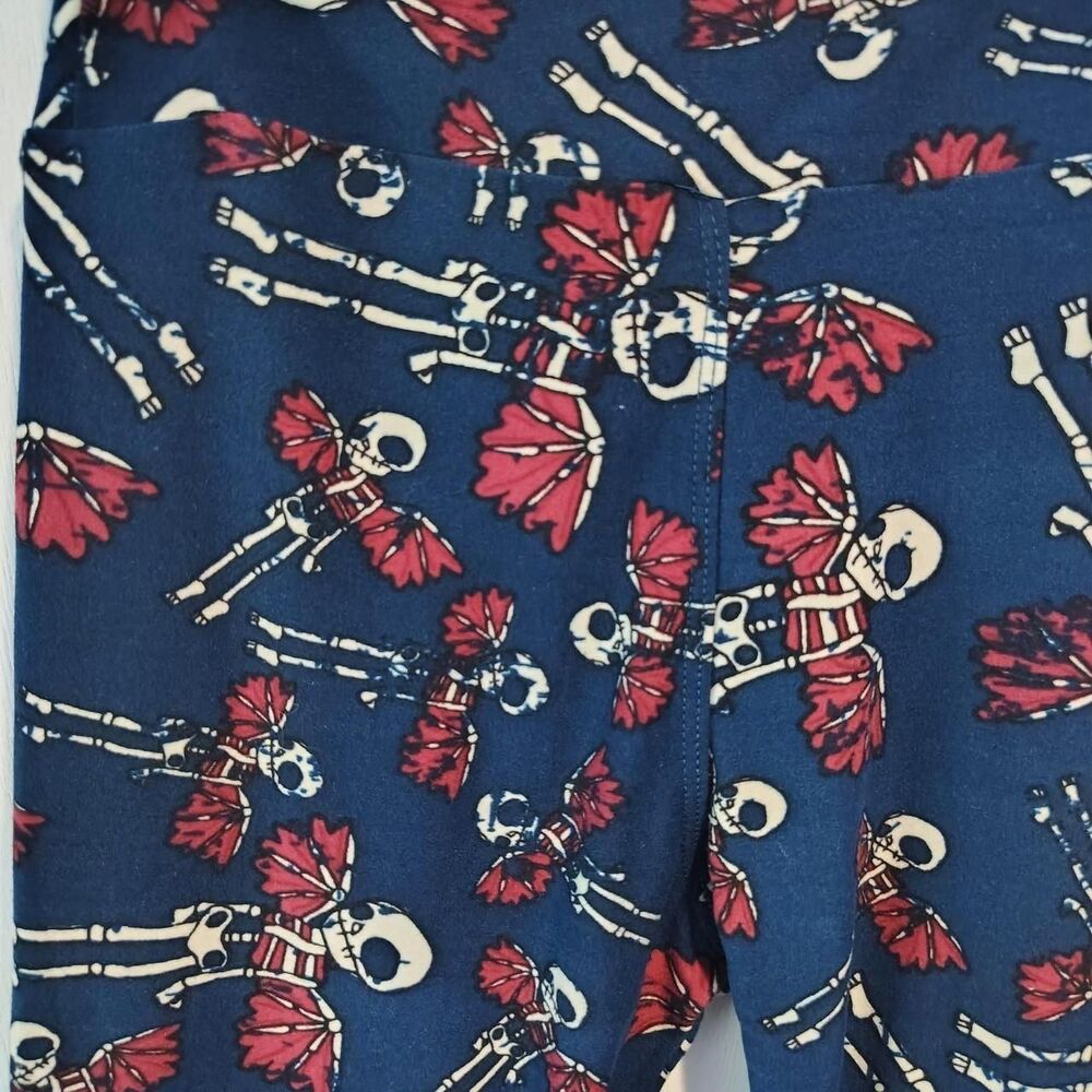 LulaRoe Tween Size 10 Girls 00-0 Women´s Leggings Halloween Skeleton Bat Wings